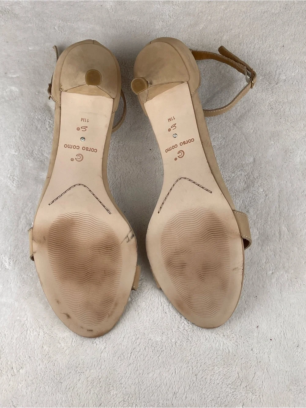 Corso Como Tan Suede Single-Strap Ankle Sandals